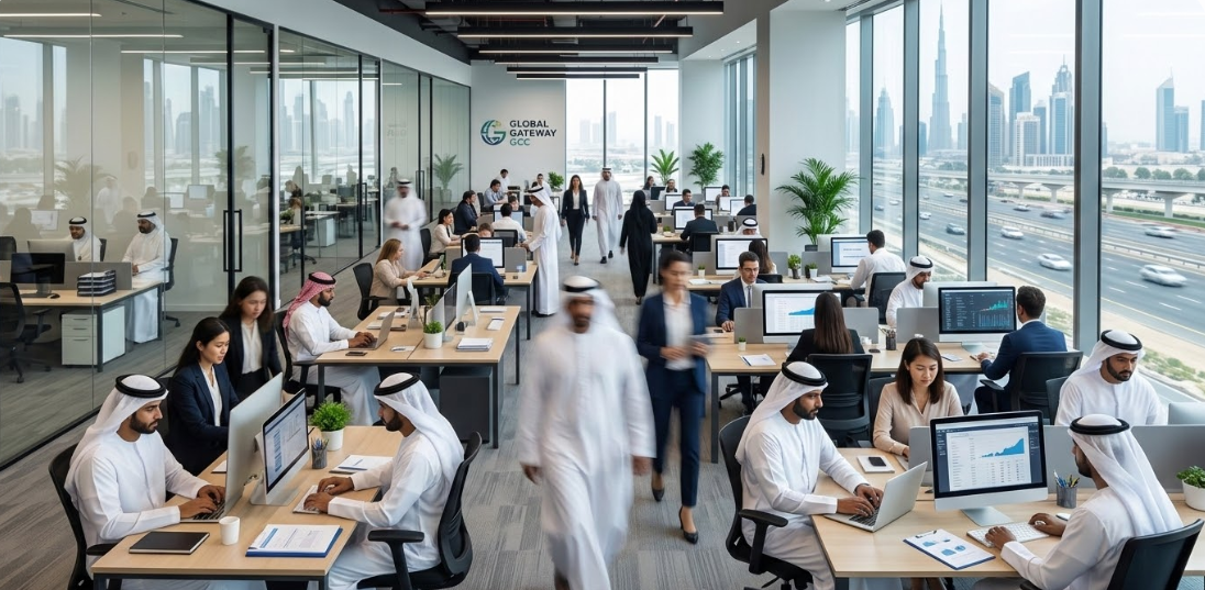 busy office in dubai